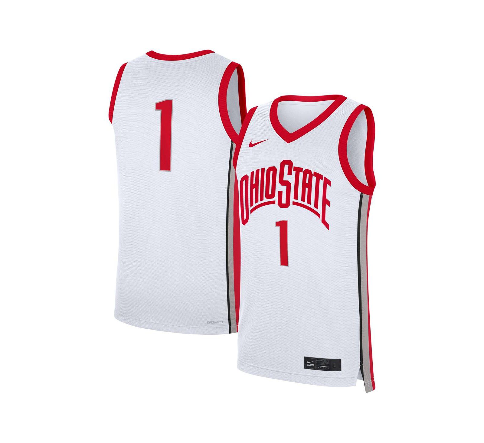 Мужская джерси Nike 1 White Ohio State Buckeyes Home Replica