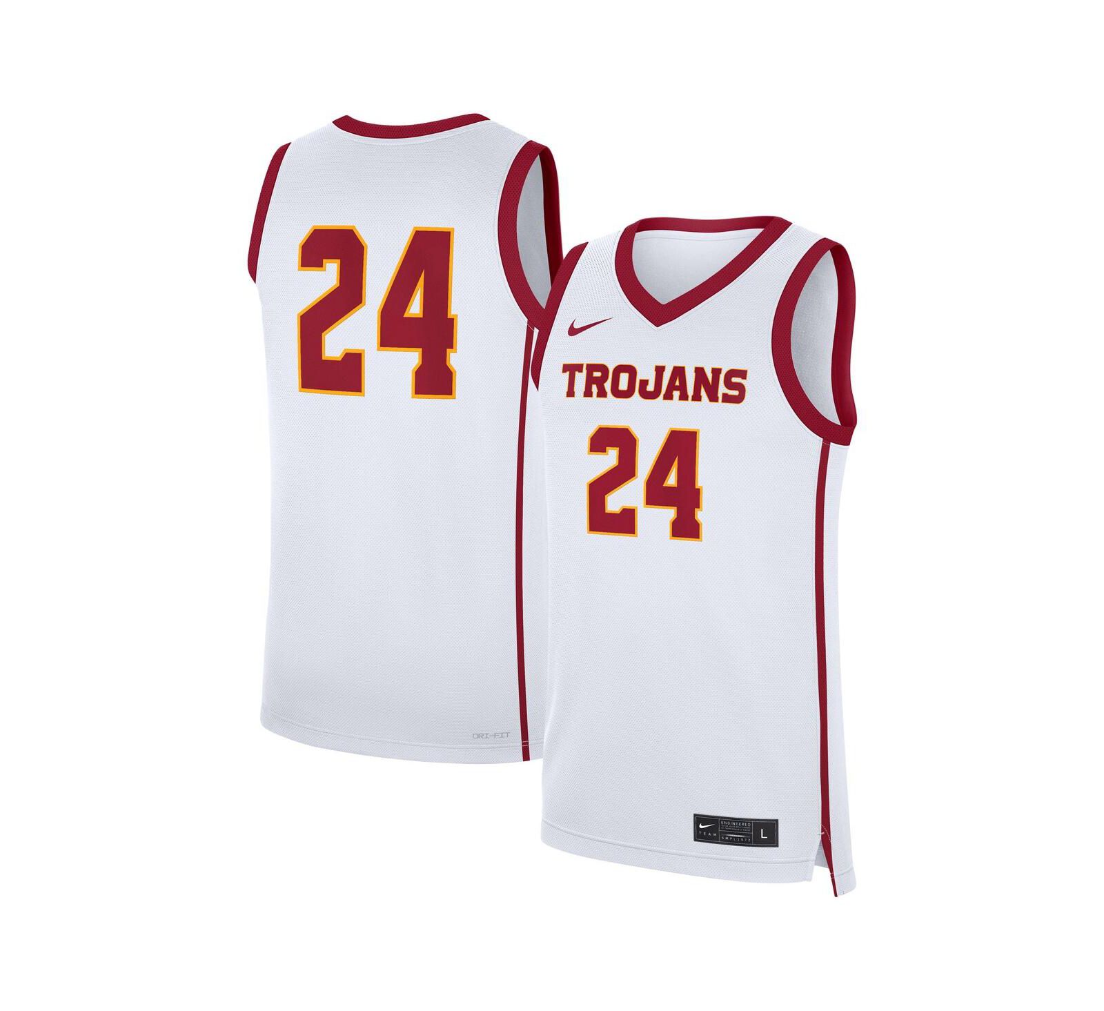 Мужская джерси Nike 24 White USC Trojans Home Replica