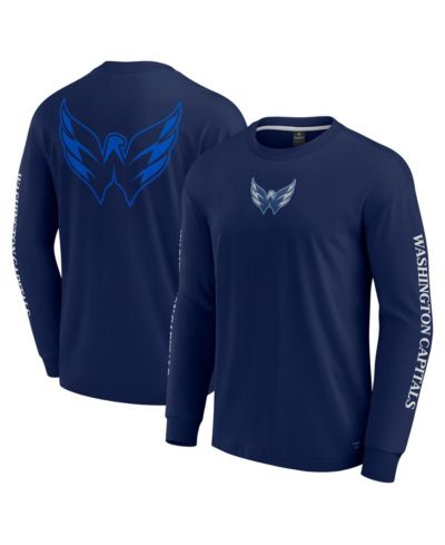 Мужская футболка Fanatics Navy Washington Capitals Elements Strive Long Sleeve