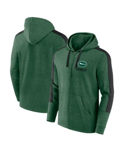 Мужское худи Fanatics Men's Heather Green New York Jets Gains Full-Zip