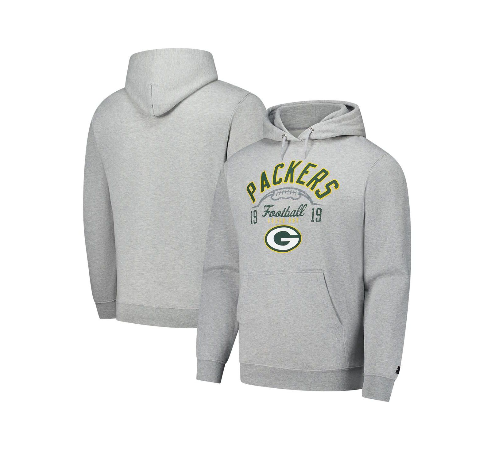 Мужское худи Starter Green Bay Packers, цвет heather gray