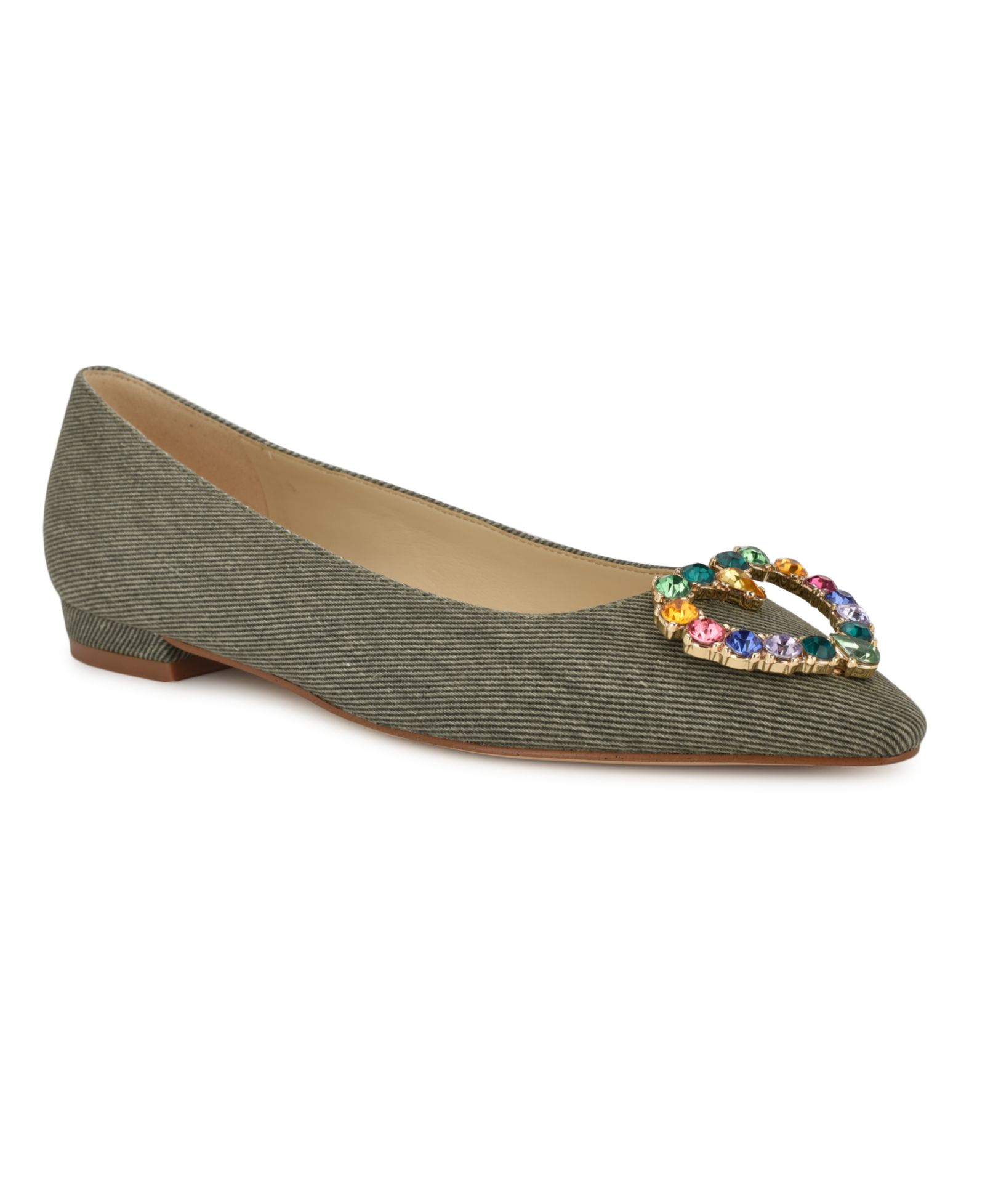 Nine West Women's Hearts Rhinestone Pointy Toe Flats