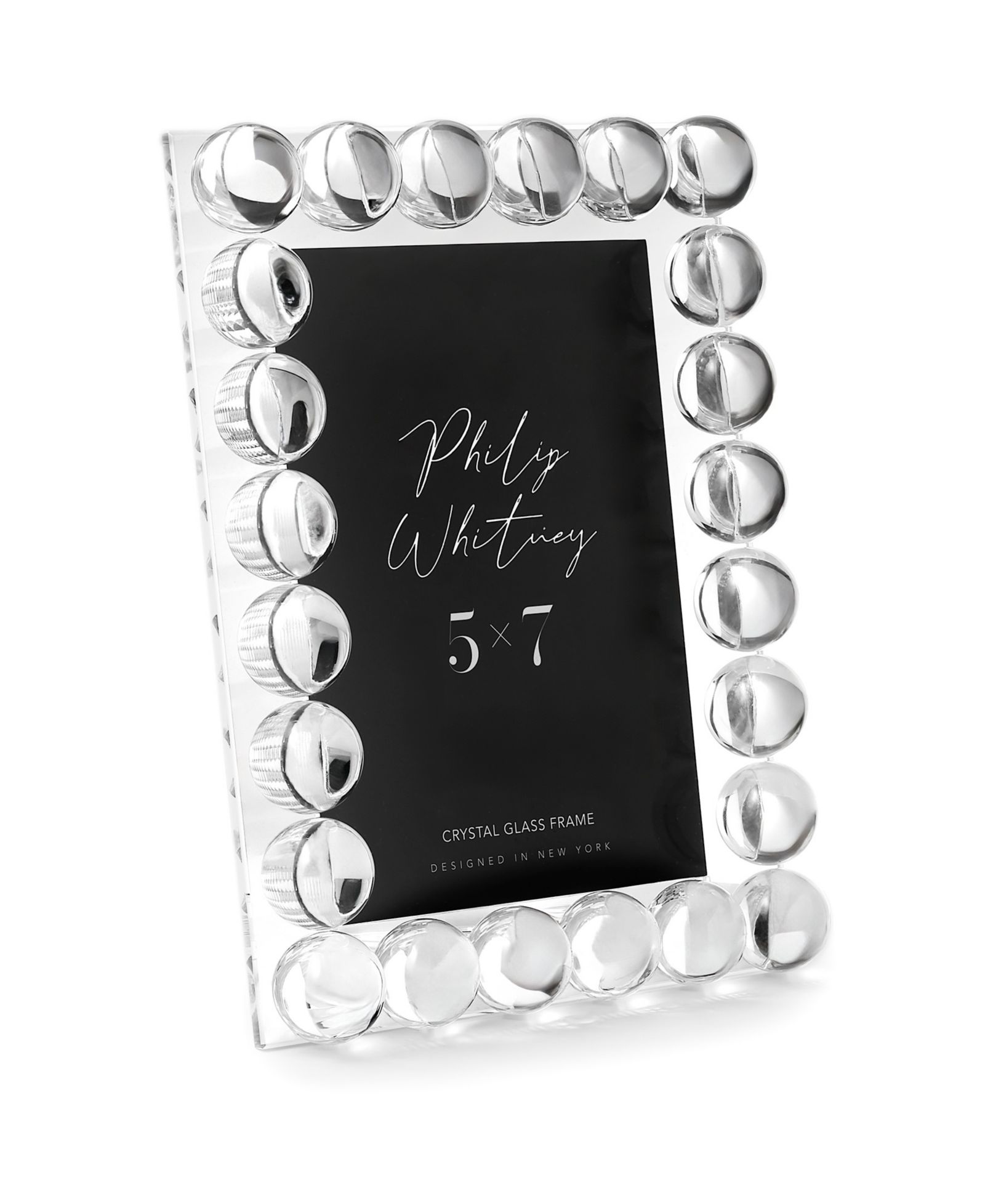 Philip Whitney Ginger Crystal Bubble Picture Frame, 5" x 7"