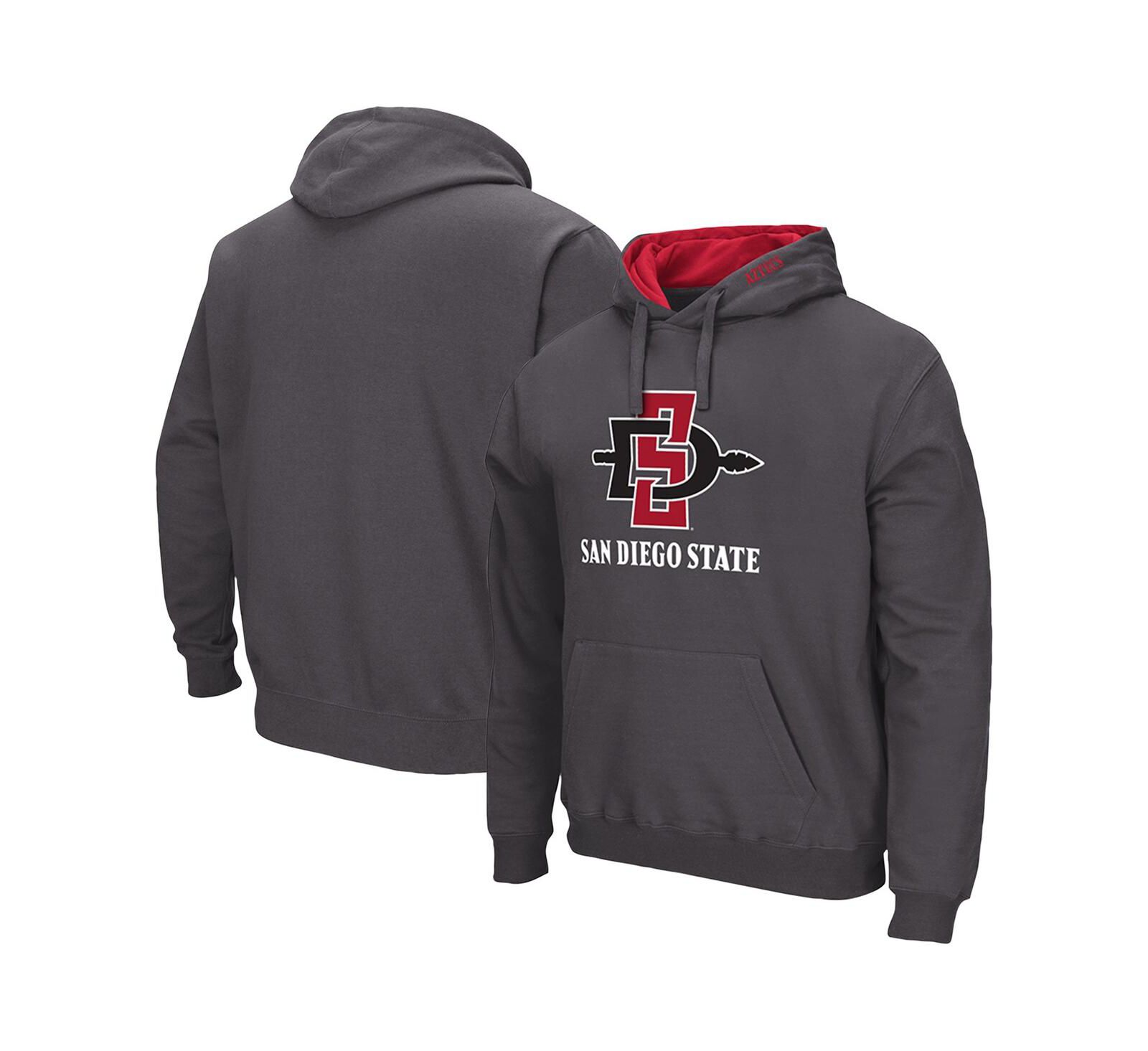 Мужское худи Colosseum Charcoal San Diego State Aztecs Arch Logo 3.0