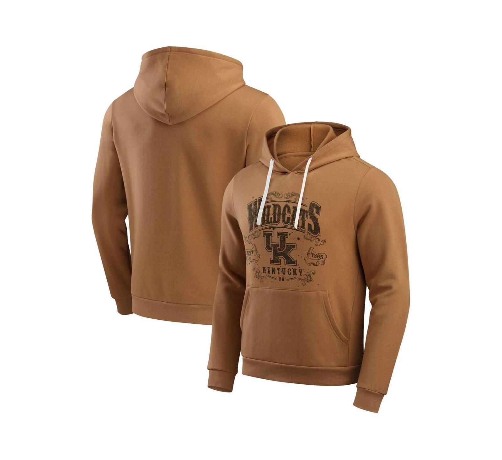 Fanatics Men's Tan Kentucky Wildcats Camp Fleece Tri-Blend Pullover Hoodie