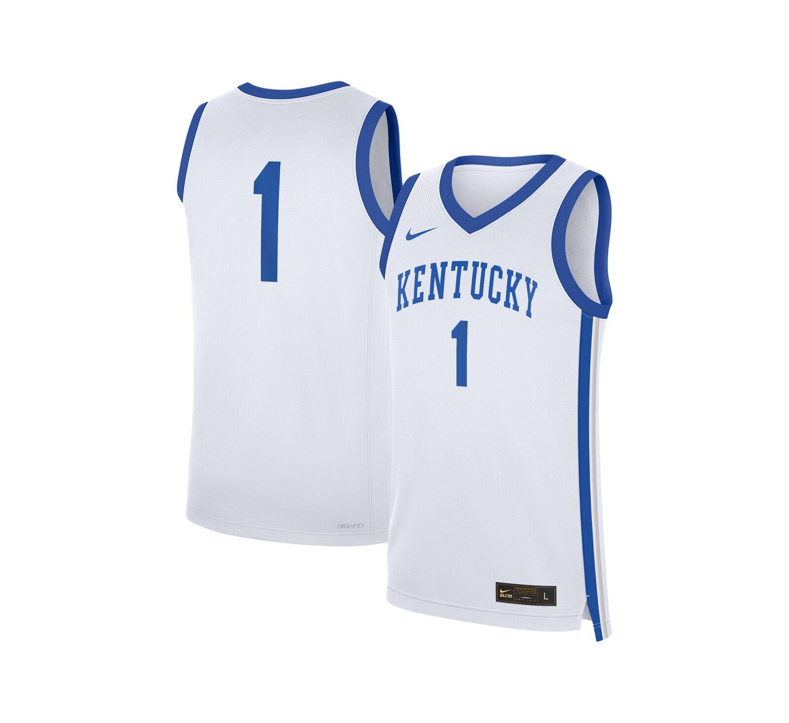 Мужская джерси Nike 1 White Kentucky Wildcats Home Replica