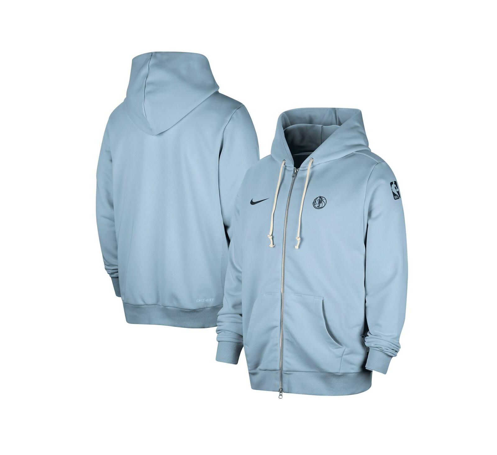 Nike Men's Light Blue Dallas Mavericks Authentic Standard Issue Full-Zip Hoodie Jacket