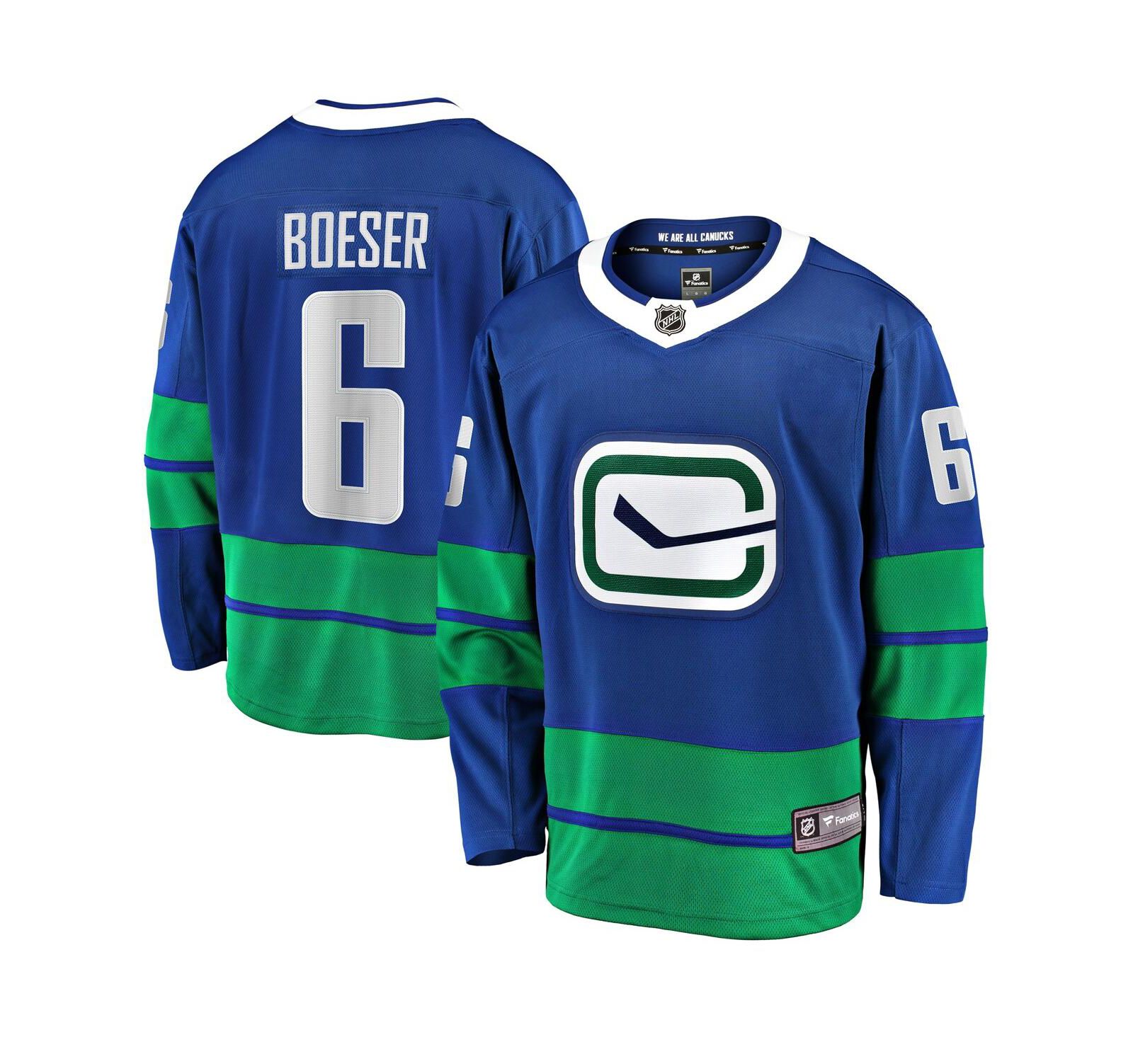 Мужская игровая джерси Fanatics Brock Boeser Vancouver Canucks Premier Breakaway