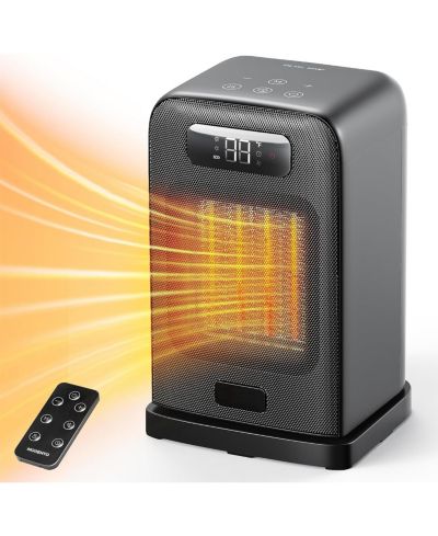 HEATDAZ Space Heater, 1500W Electric Heater for Indoor Use, Desk Heater with Heating and Fan Modes with Thermostat
