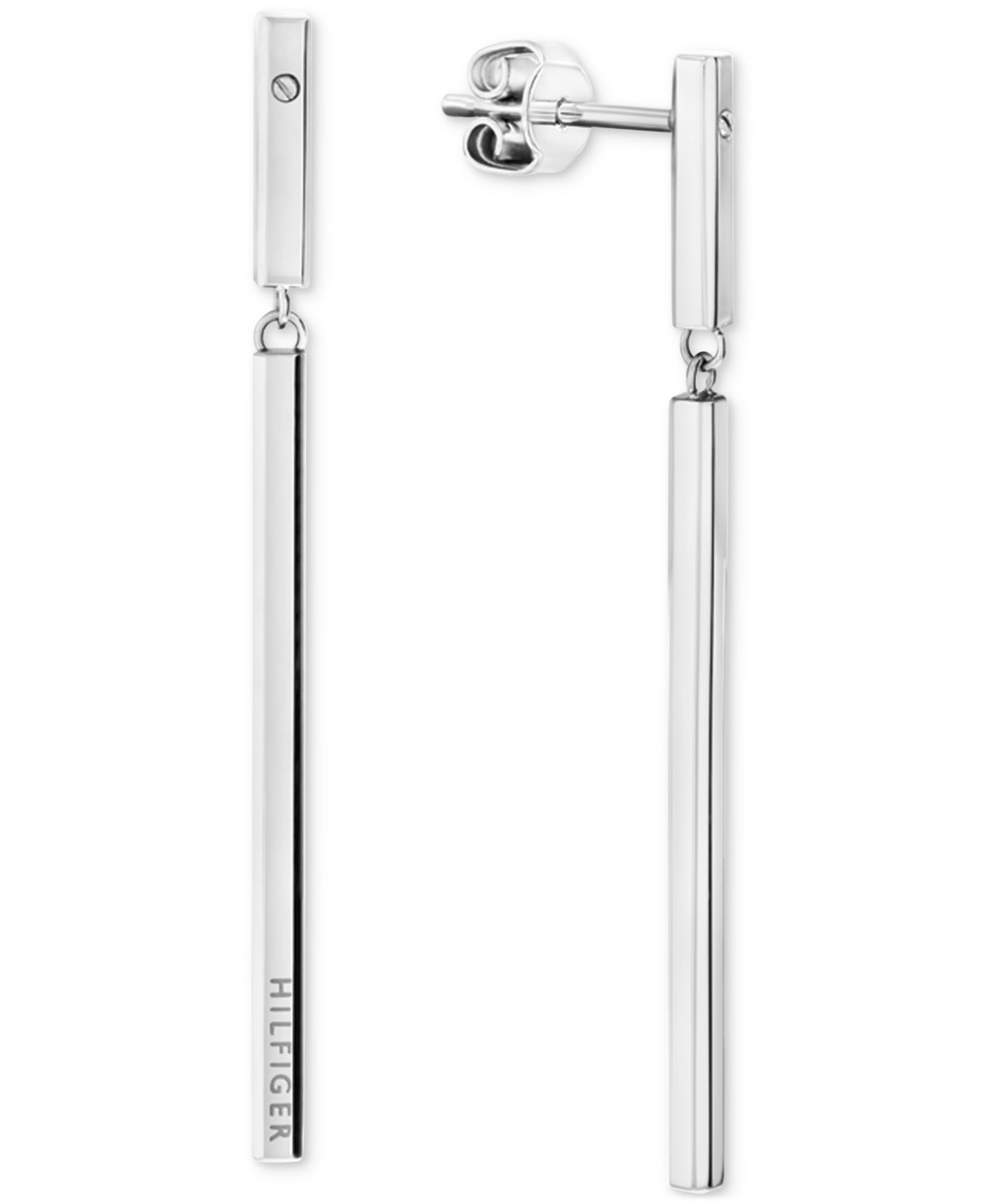 Tommy Hilfiger Серьги-подвески Linear Logo Bar