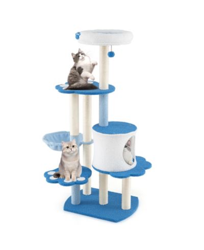 Кошачий комплекс Gymax 54'' Cat Tree Tower с когтеточками Sisal Bell Cat Perch