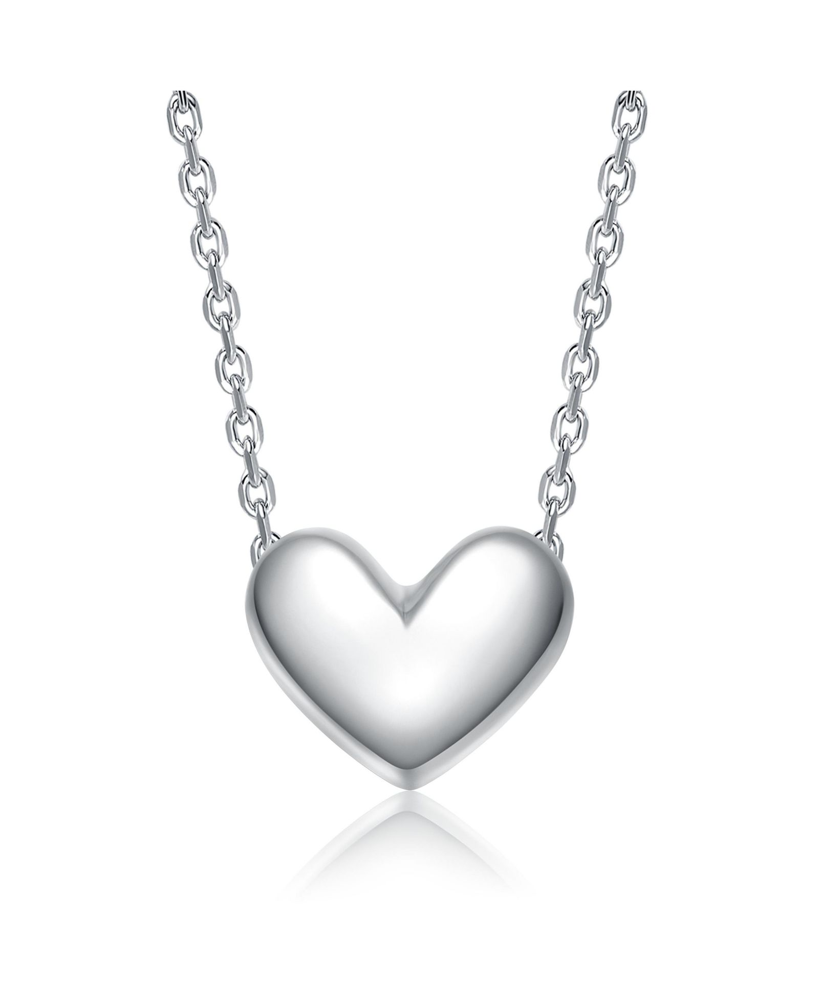 GiGiGirl Minimalist High-Polish Puffy Heart Dainty Pendant Necklace