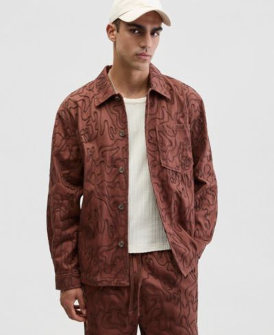 Мужская рубашка-жакет Mode of One Floral Embroidered Cotton Shacket