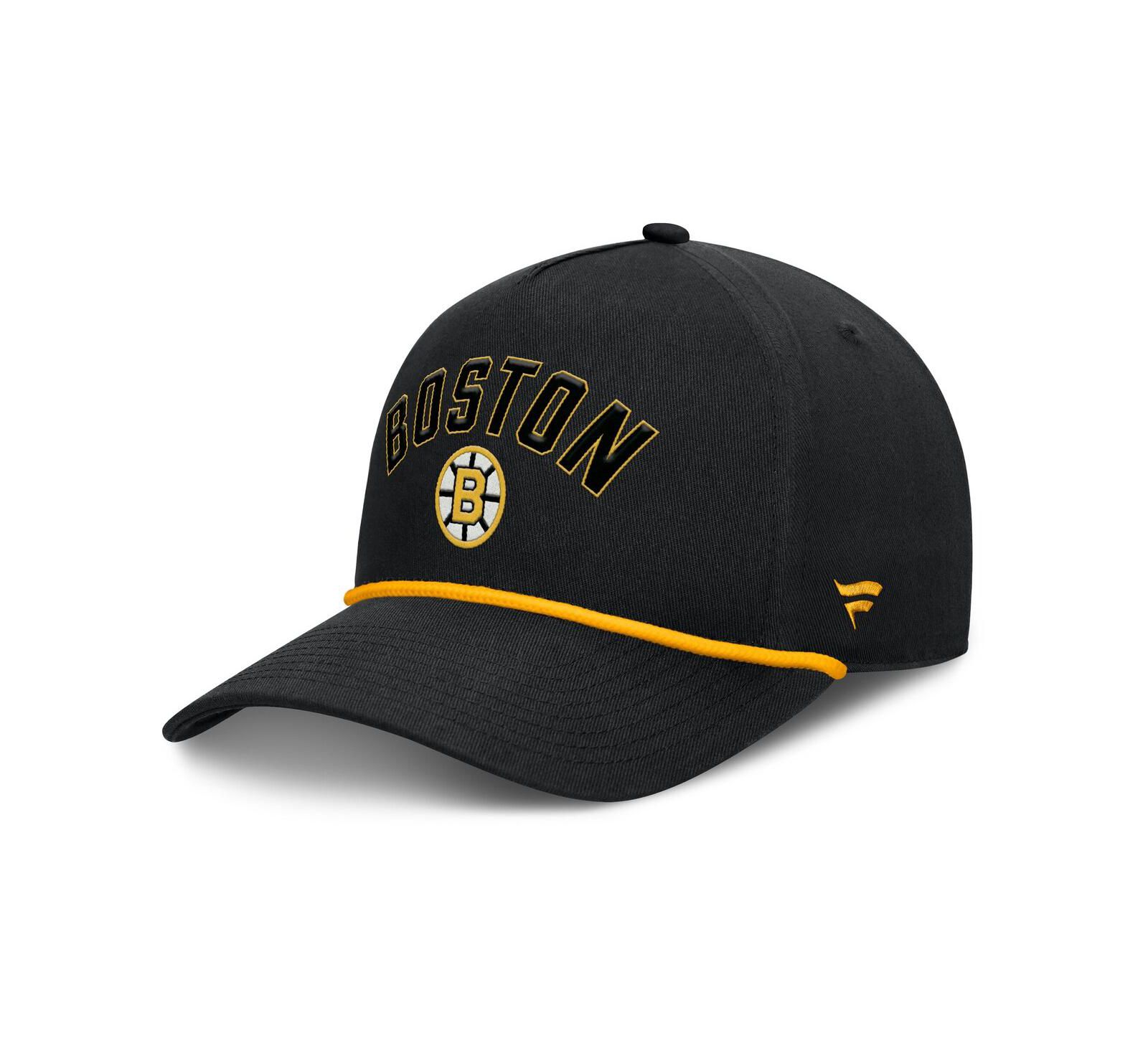 Fanatics Мужская регулируемая кепка Boston Bruins Decades Collection A-Frame Rope, черная
