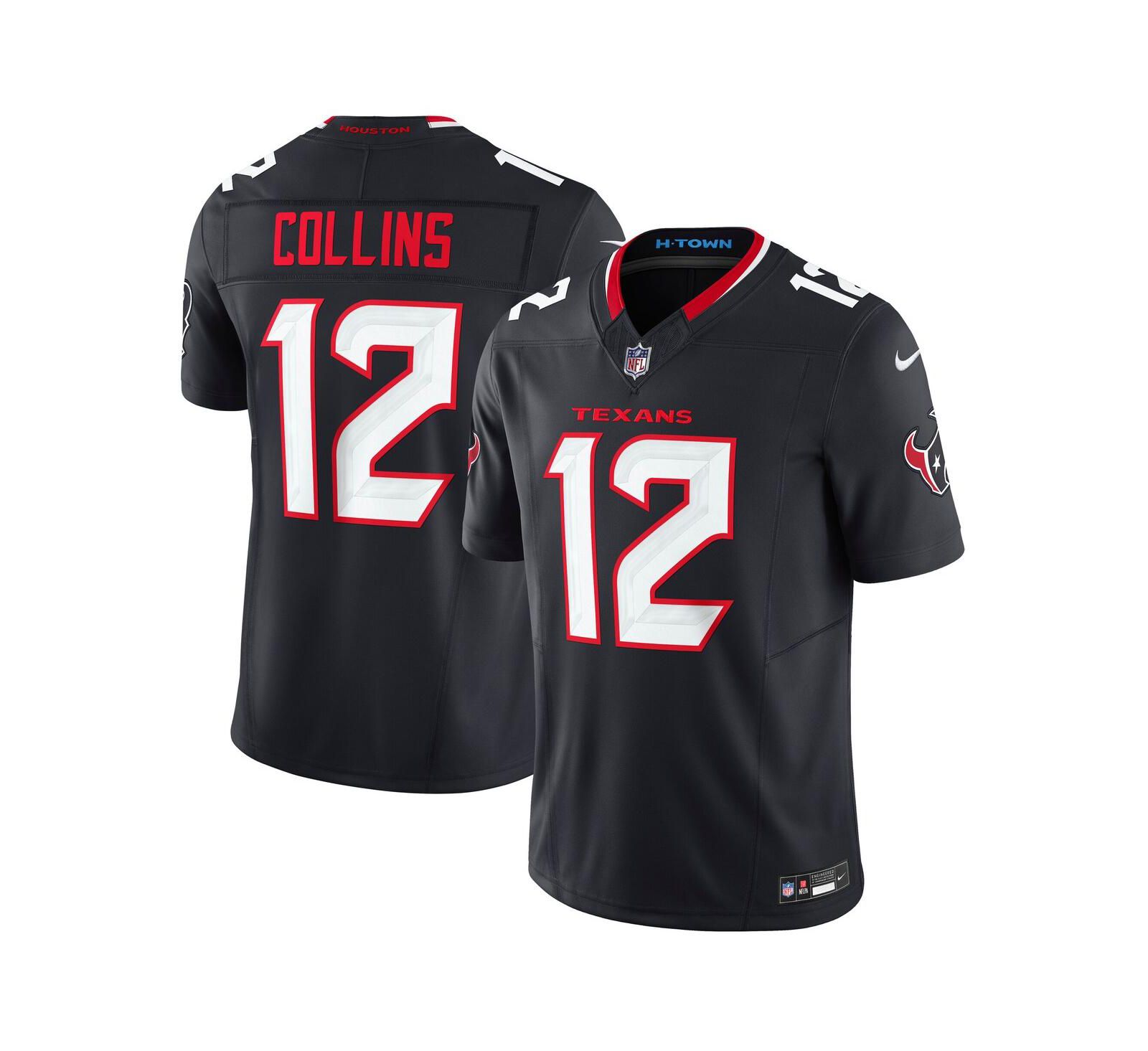 Джерси Nike Men's Nico Collins Navy Houston Texans Team Vapor F.U.S.E. Limited