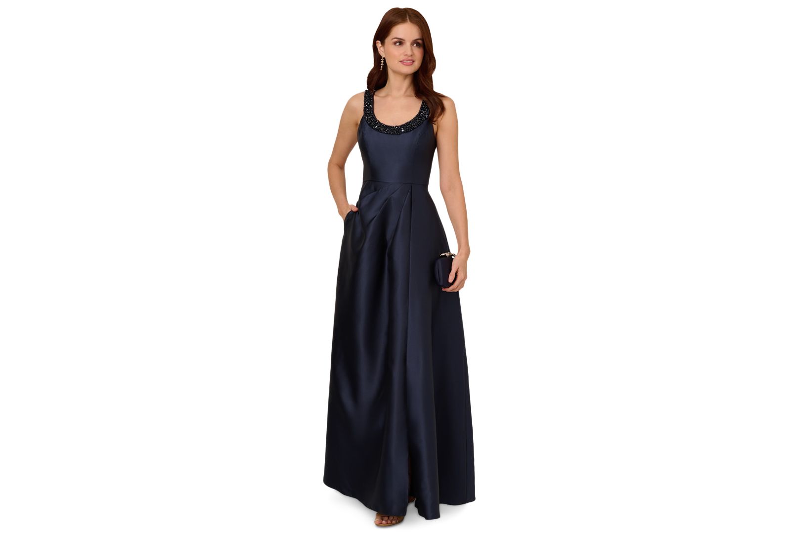 Adrianna Papell Женское вечернее платье Embellished-Neck Sleeveless