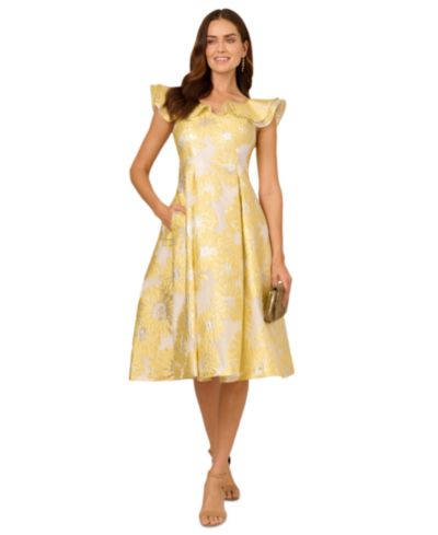 Женское платье Adrianna Papell Boat-Neck Flutter-Sleeve