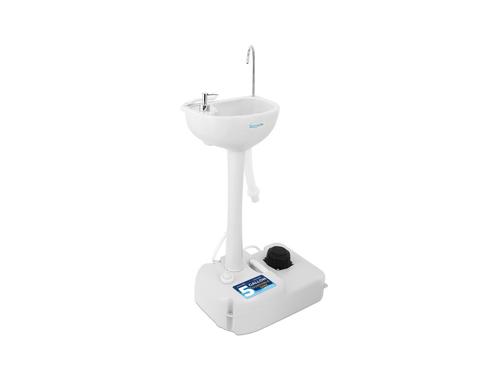 SereneLife Portable Hand-Wash Sink Station with Foot Pump & Soap Dispenser