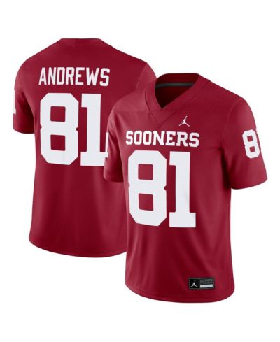 Мужская игровая джерси Jordan Mark Andrews Crimson Oklahoma Sooners Alumni Player