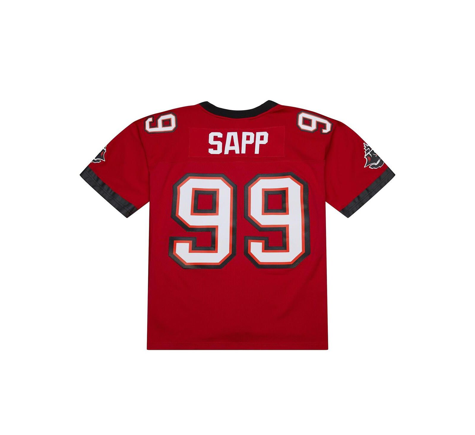 Mitchell & Ness Men's Warren Sapp Red Tampa Bay Buccaneers 2002 Legacy Replica Jersey
