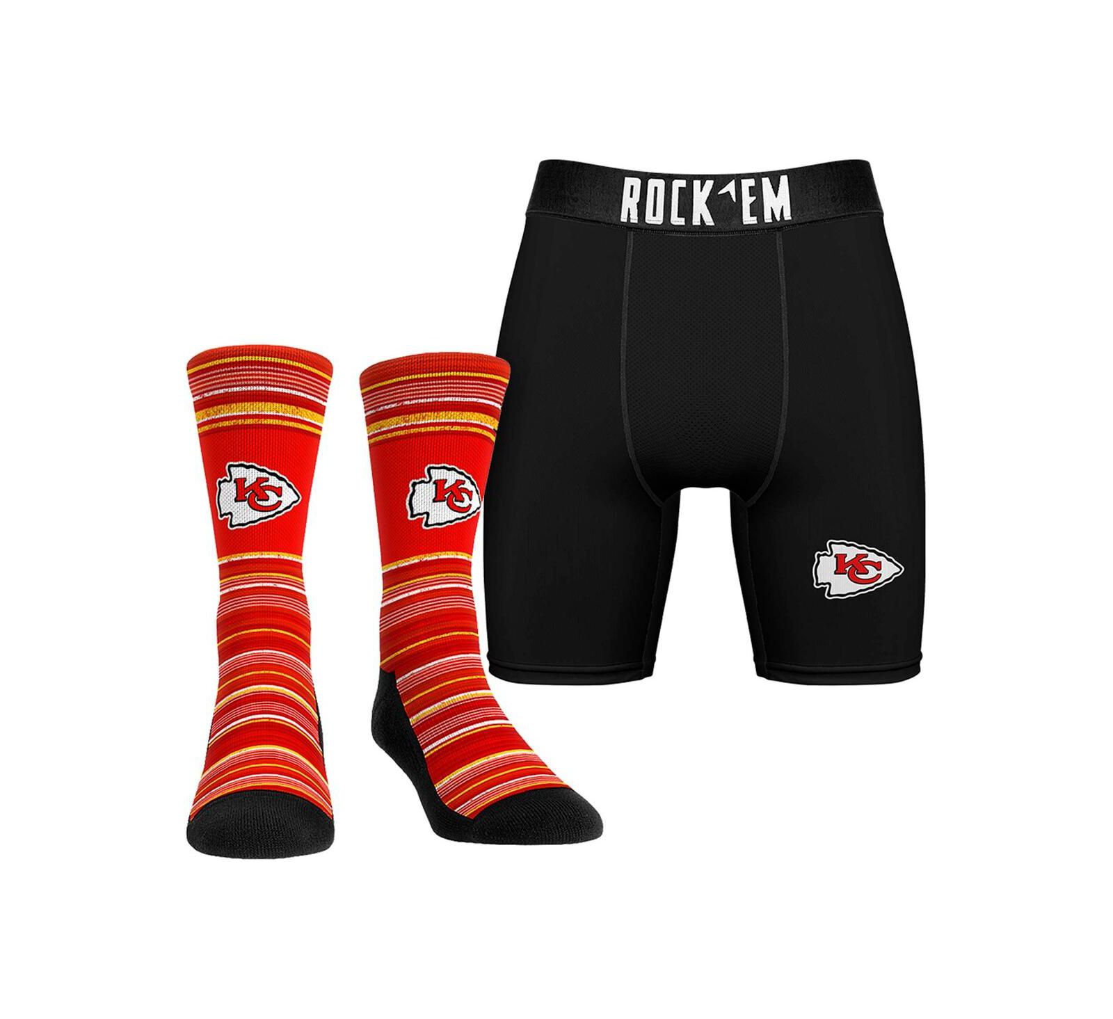 Rock 'Em Мужской комплект: носки и боксеры с логотипом Kansas City Chiefs