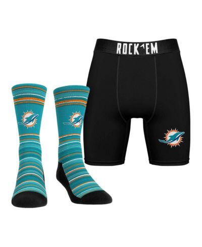 Мужской набор Rock 'Em: носки и боксеры Miami Dolphins Primary Crew