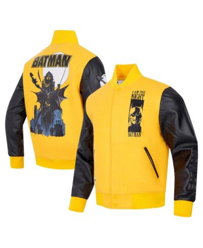 Мужская куртка Freeze Max Yellow Batman Comics I Am The Night Full-Zip Varsity
