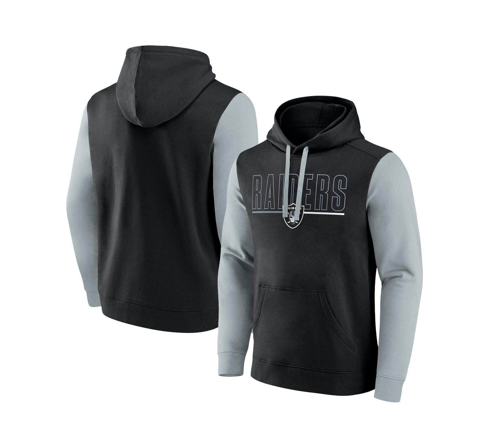 Мужское худи Fanatics Black/Gray Las Vegas Raiders Big & Tall Outline Pullover