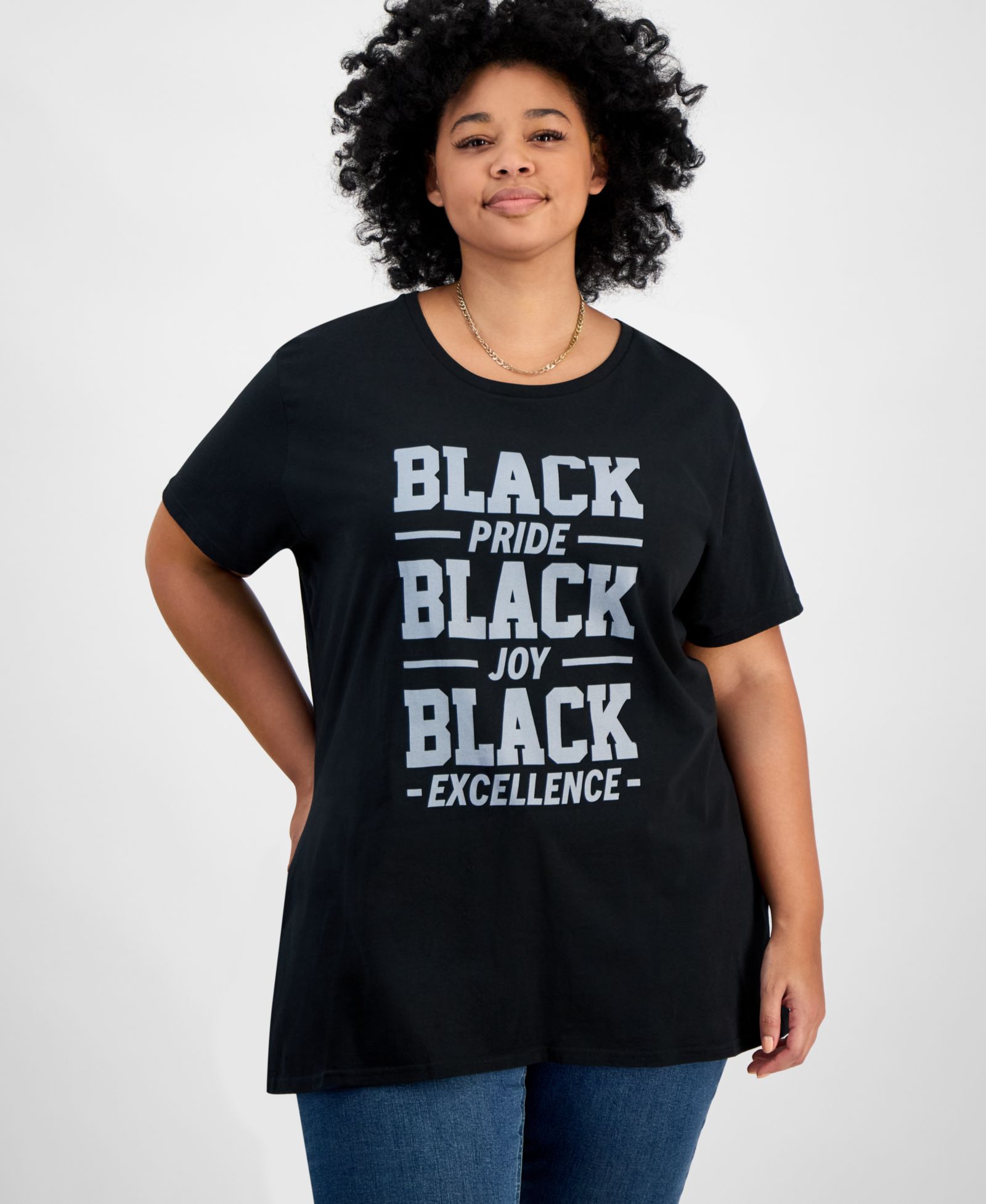 Футболка Hybrid Apparel Trendy Plus Size Black Pride Joy Excellence с графическим принтом
