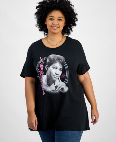 Графическая футболка Hybrid Apparel Trendy Plus Size Cotton Aretha Franklin
