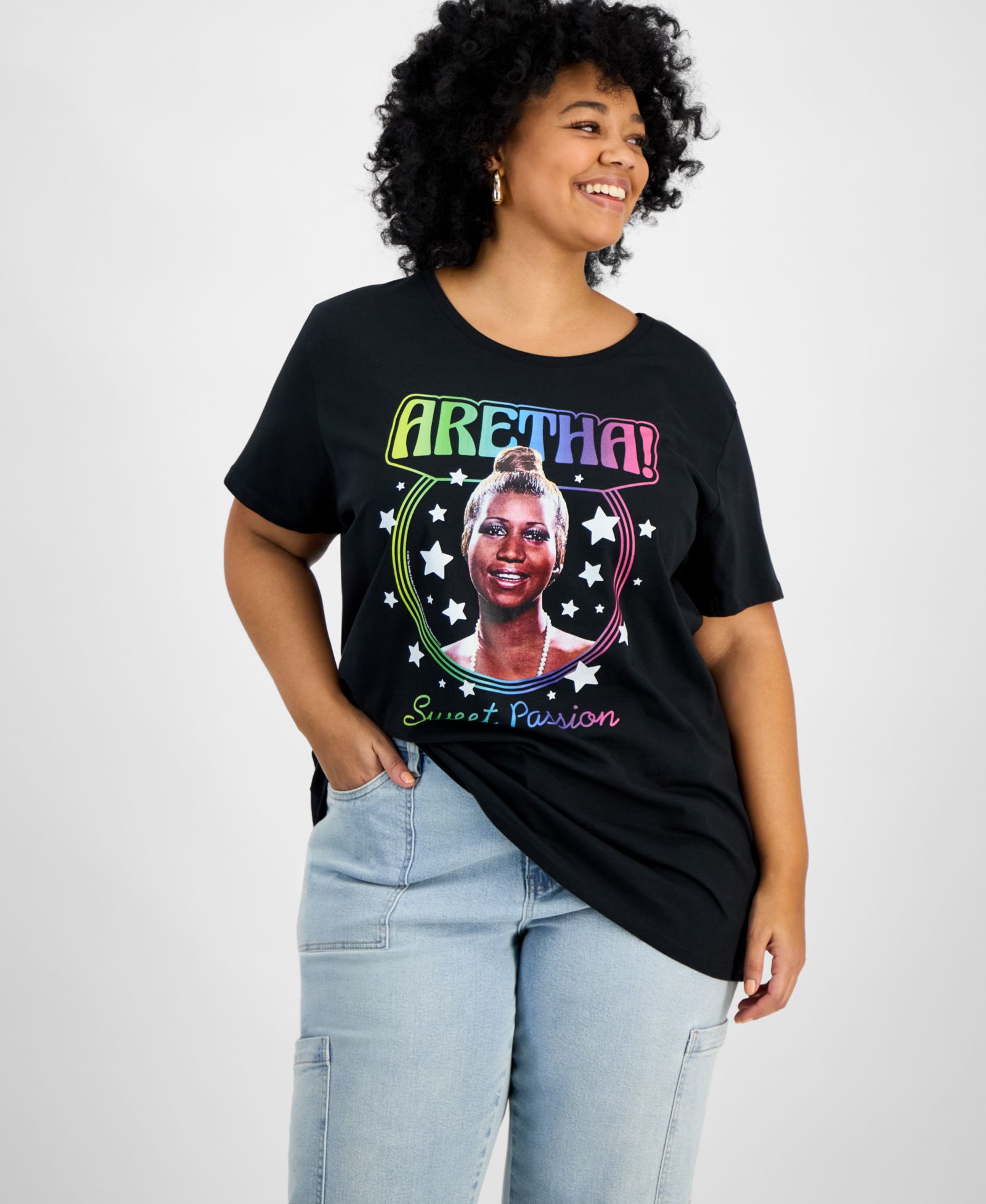 Футболка Hybrid Apparel Trendy Plus Size с принтом Aretha Franklin, хлопок