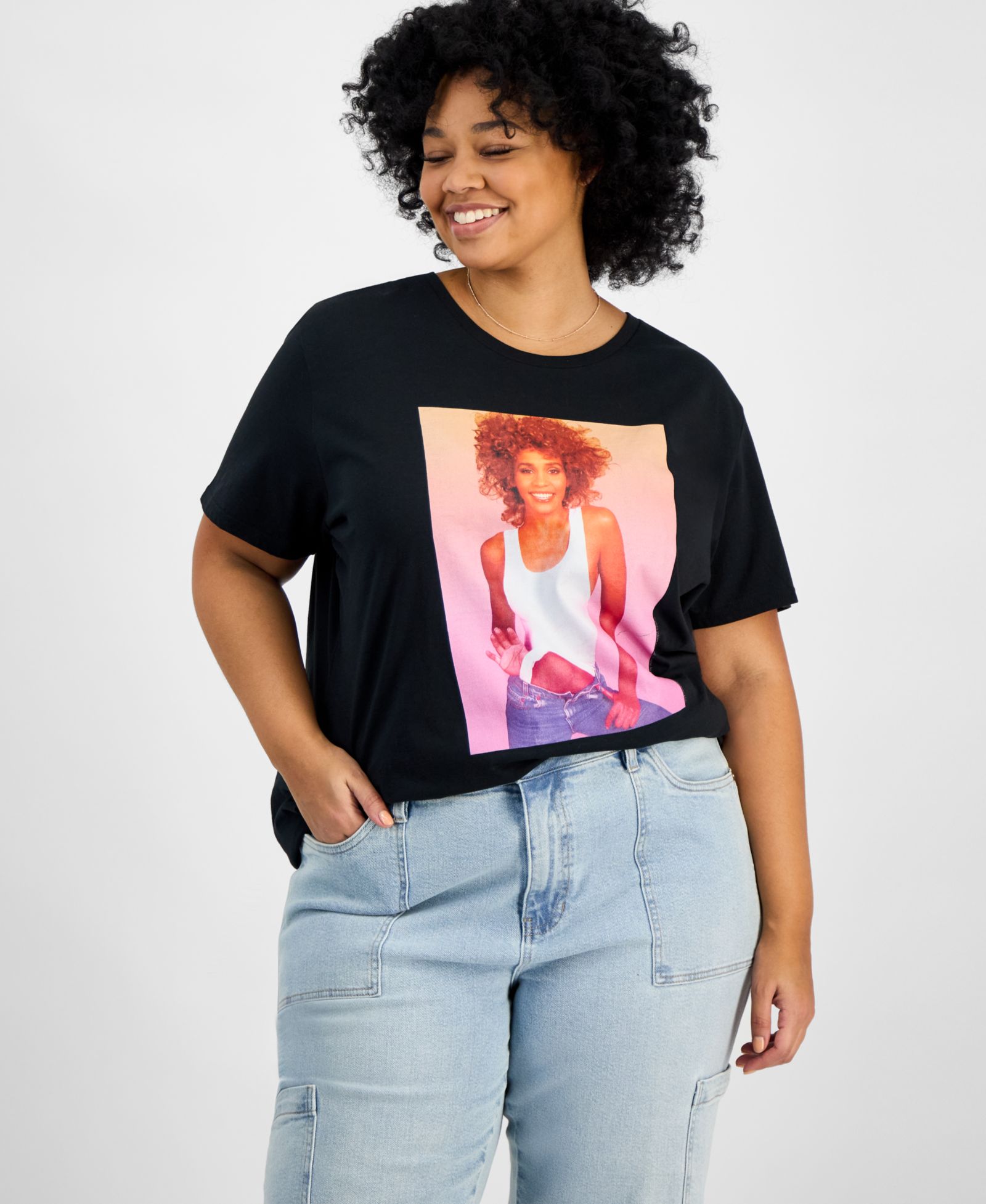 Hybrid Apparel Футболка Plus Size с принтом Whitney Houston