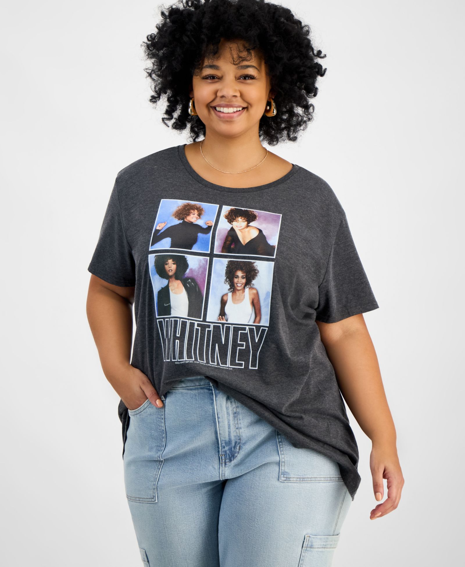 Футболка Hybrid Apparel Trendy Plus Size Cotton Whitney Houston Graphic