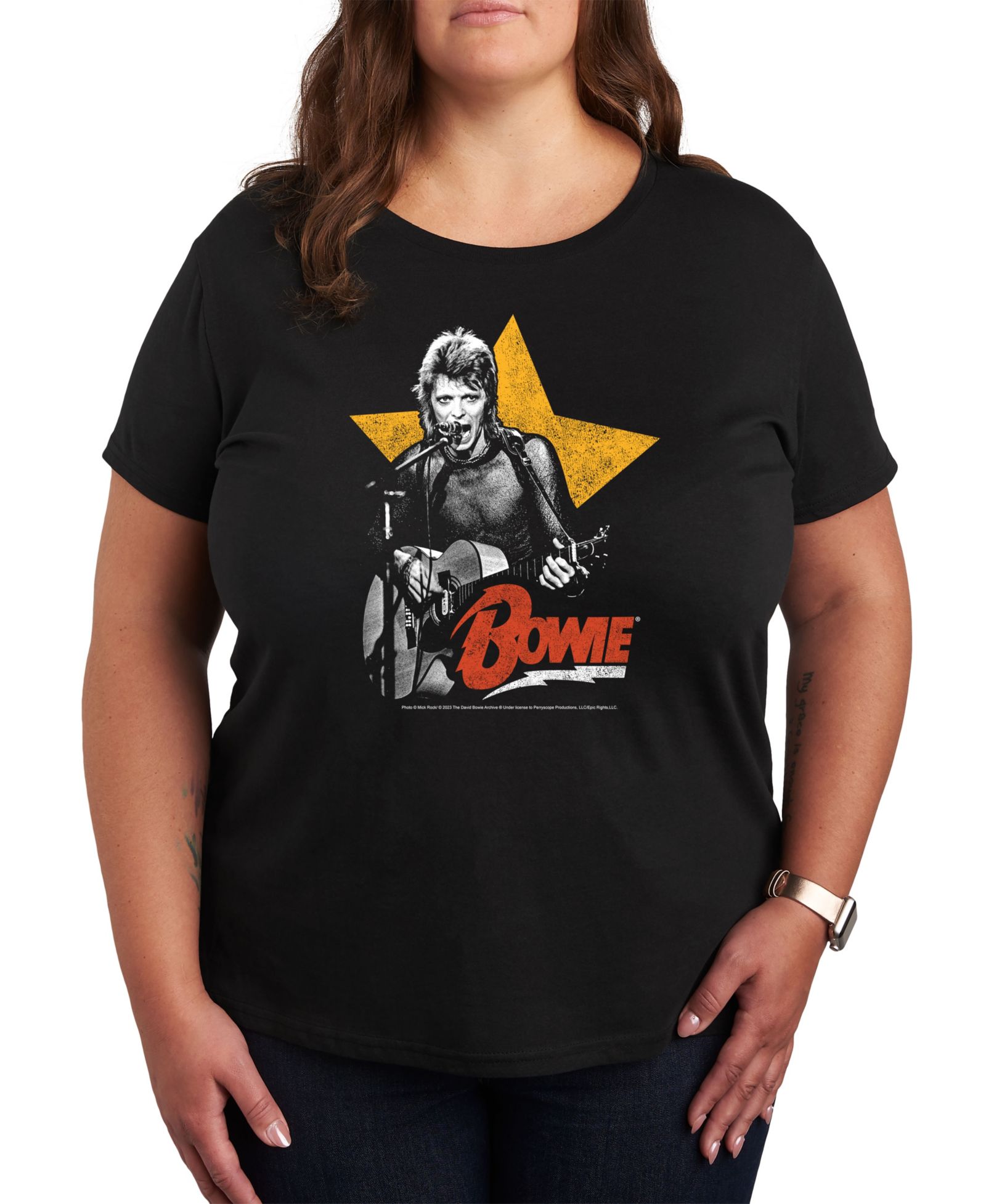 Hybrid Apparel Футболка-пуловер с принтом David Bowie, Plus Size
