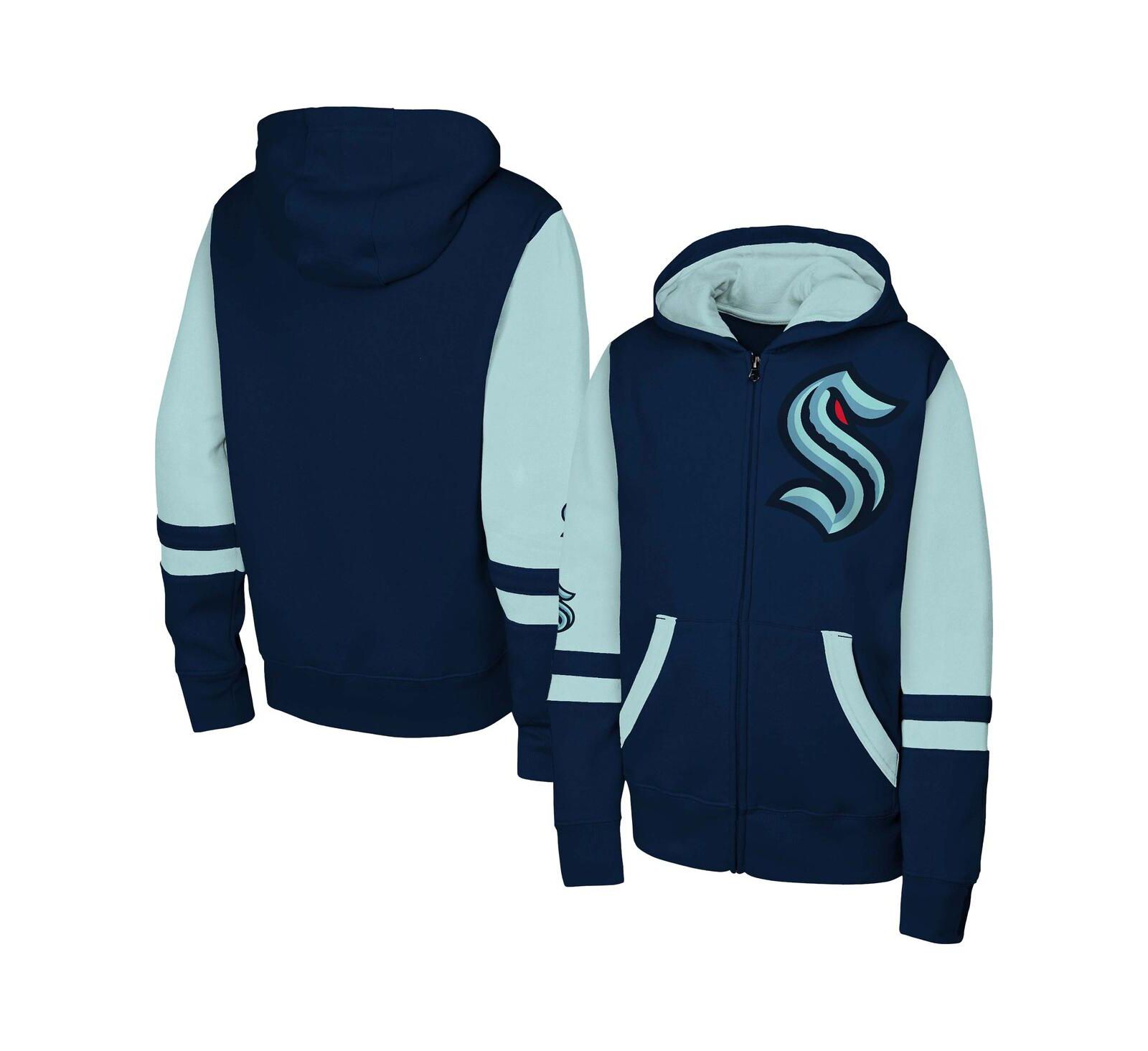Детское худи Outerstuff Seattle Kraken Face Off Full-Zip, Navy