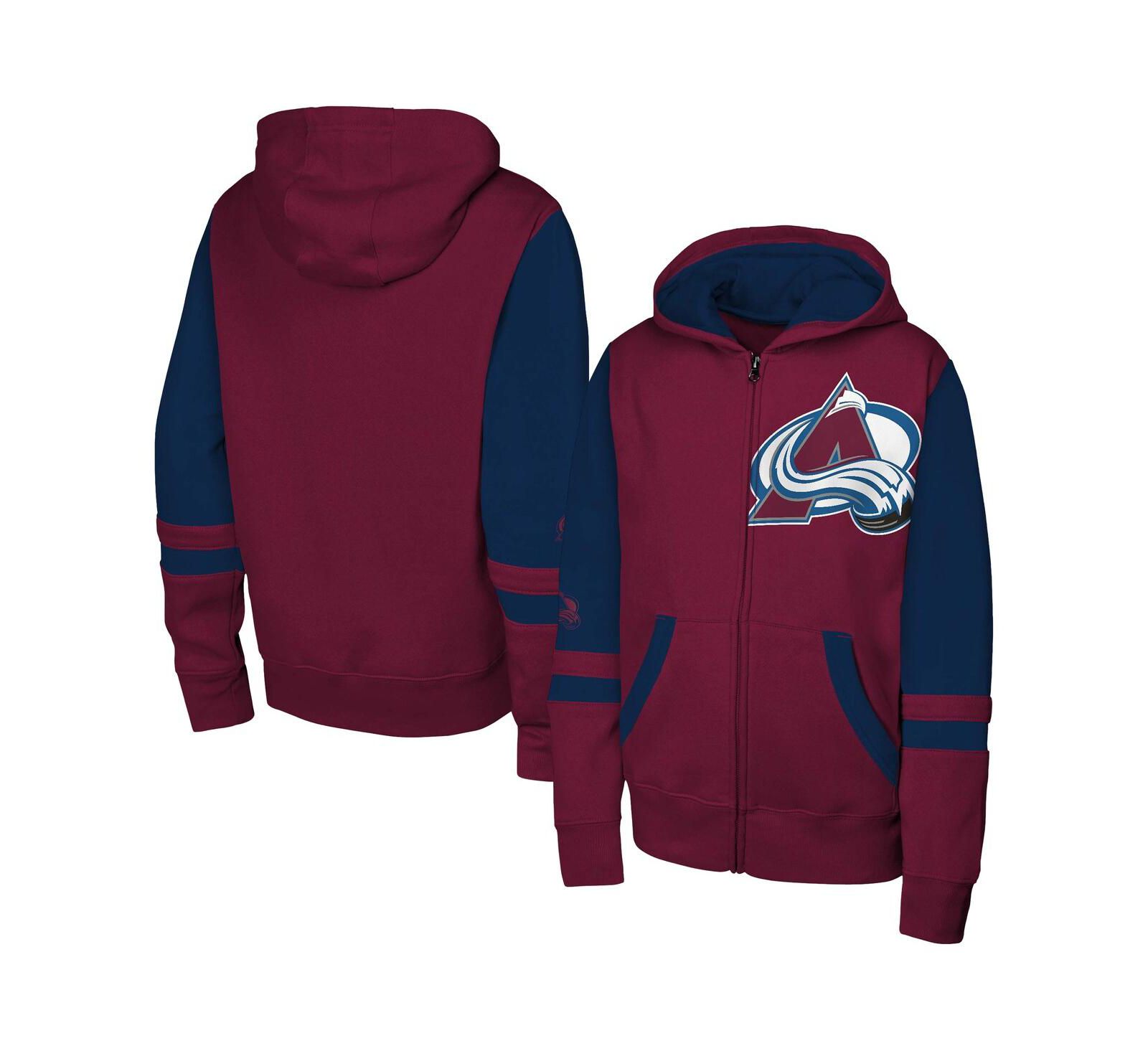 Худи на молнии Outerstuff для мальчиков и девочек бордового цвета Colorado Avalanche