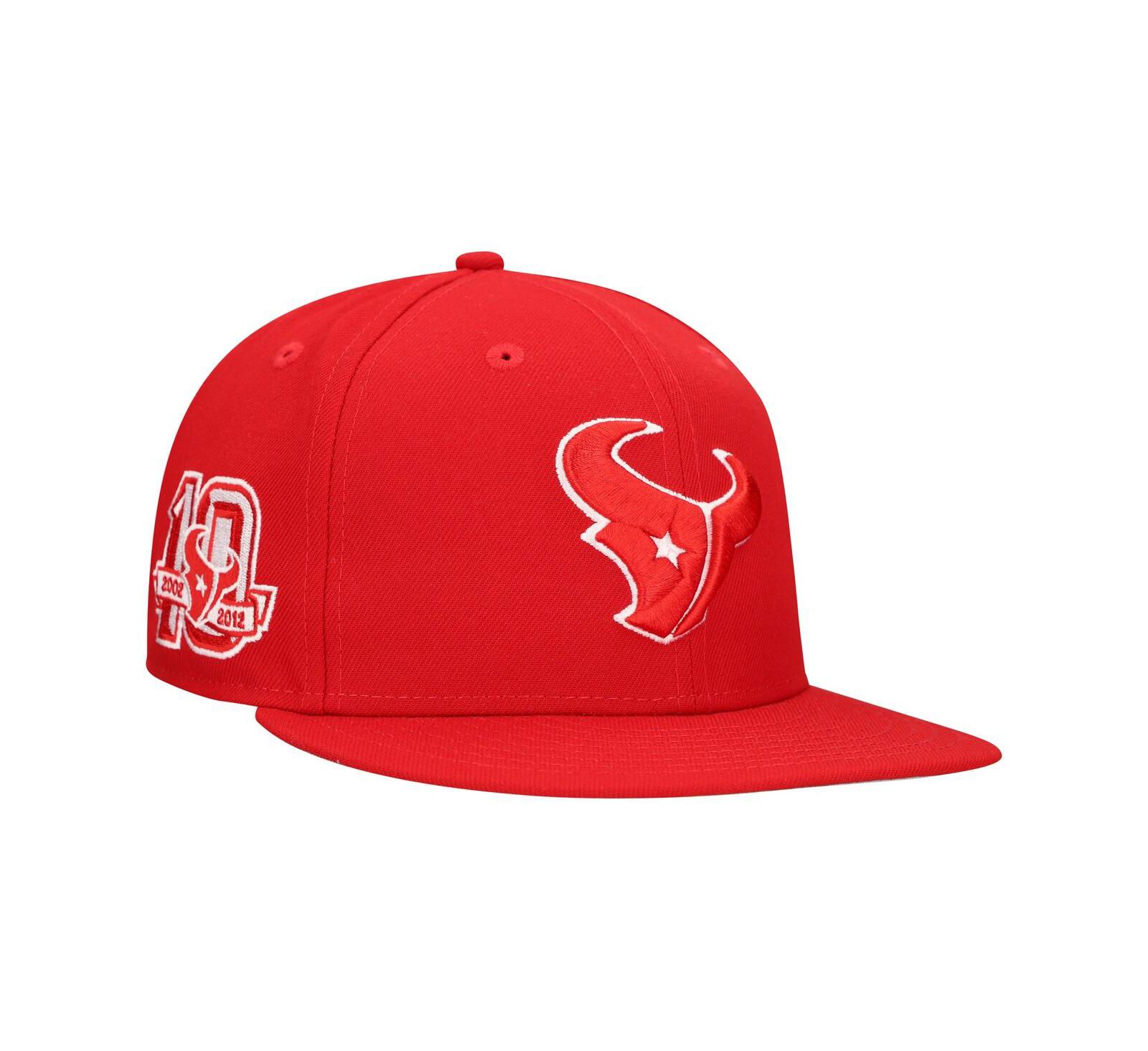 New Era Men's Red Houston Texans Main Patch 59FIFTY Fitted Hat