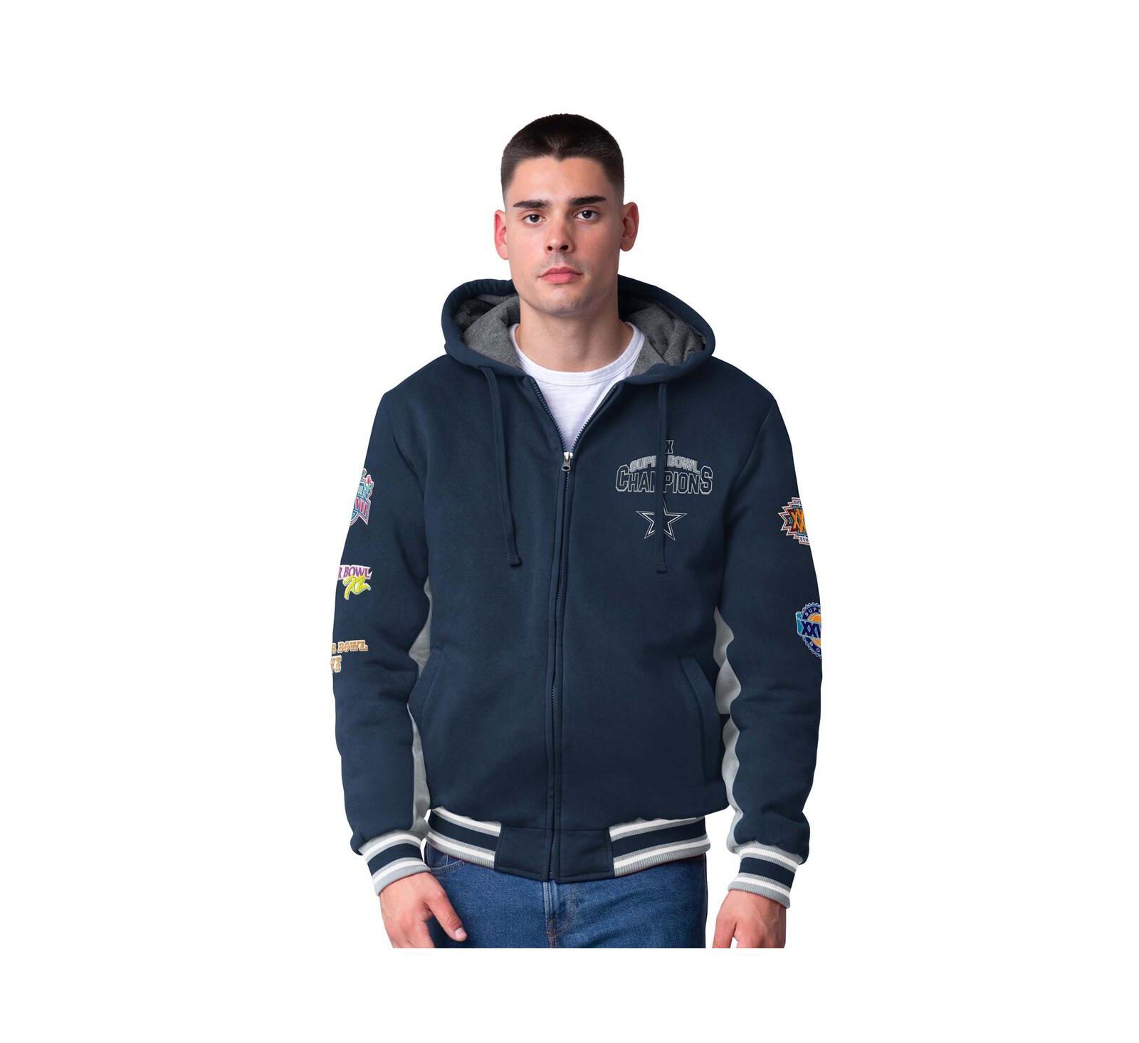 G-III Sports by Carl Banks Men's Navy Dallas Cowboys No Huddle Commemorative Full-Zip Hoodie Jacket