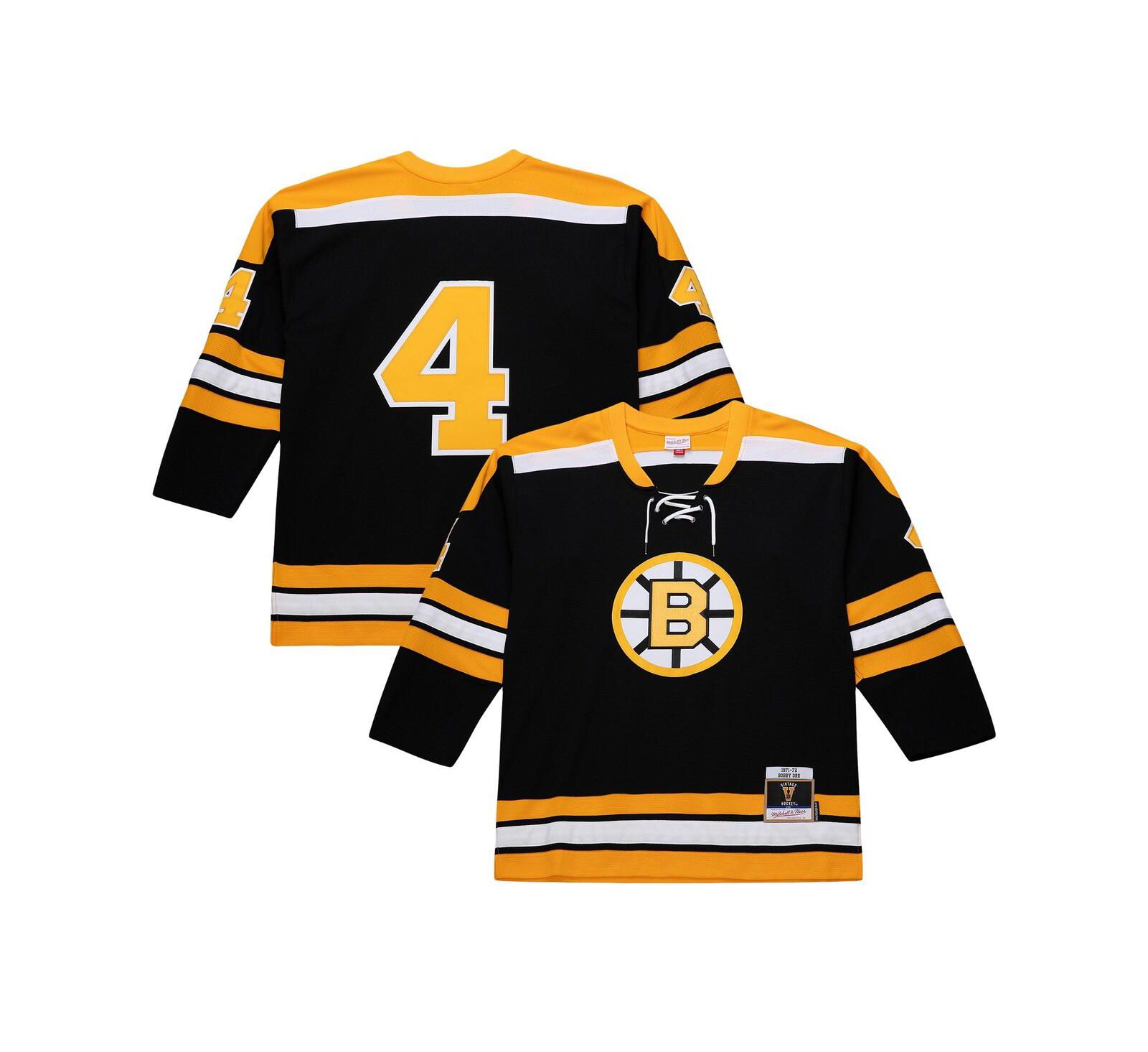 Мужская джерси Mitchell & Ness Bobby Orr Black Boston Bruins Big & Tall 1971/72 Blue Line 2.0