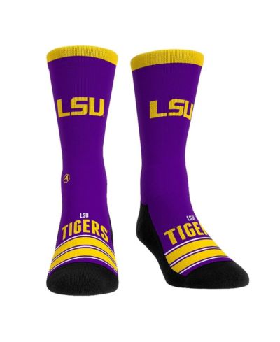 Мужские и женские носки Rock 'Em LSU Tigers Gametime Stripe Crew