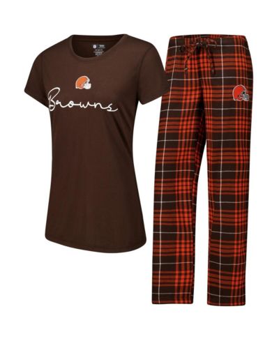 Concepts Sport Женский комплект для сна: футболка и фланелевые брюки Cleveland Browns Vector