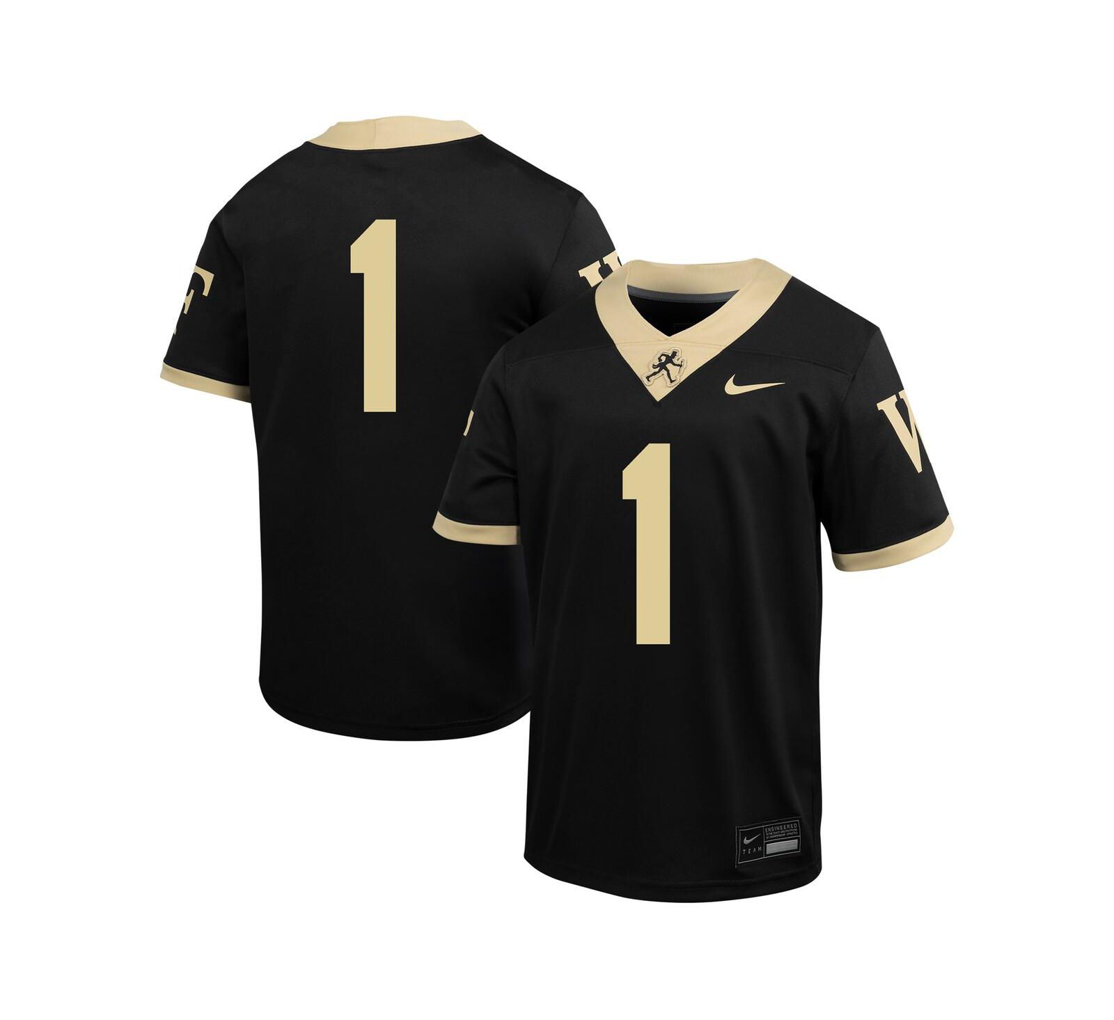 Nike футбольная джерси для мальчиков и девочек, Wake Forest Demon Deacons Untouchable, черная
