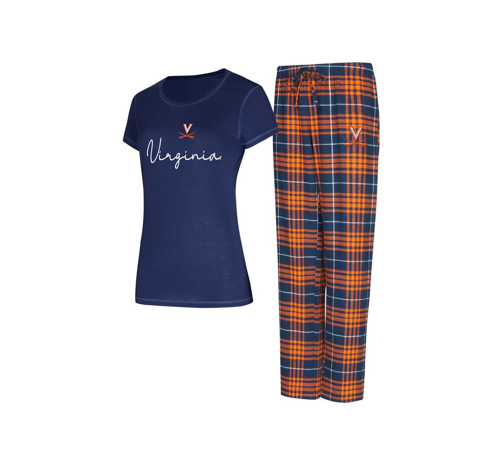 Женский комплект для сна Concepts Sport Navy Virginia Cavaliers Vector: фланелевая рубашка и брюки
