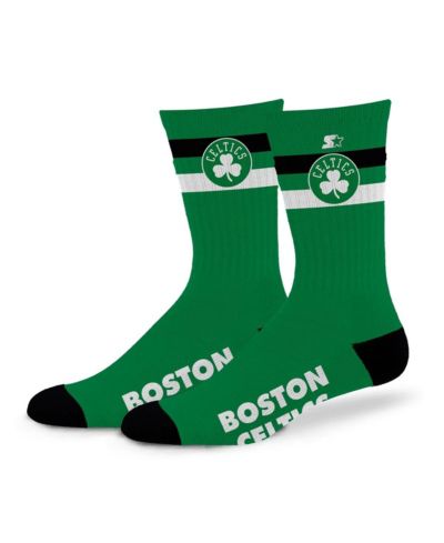 Starter Мужские и женские носки Boston Celtics с двумя полосками