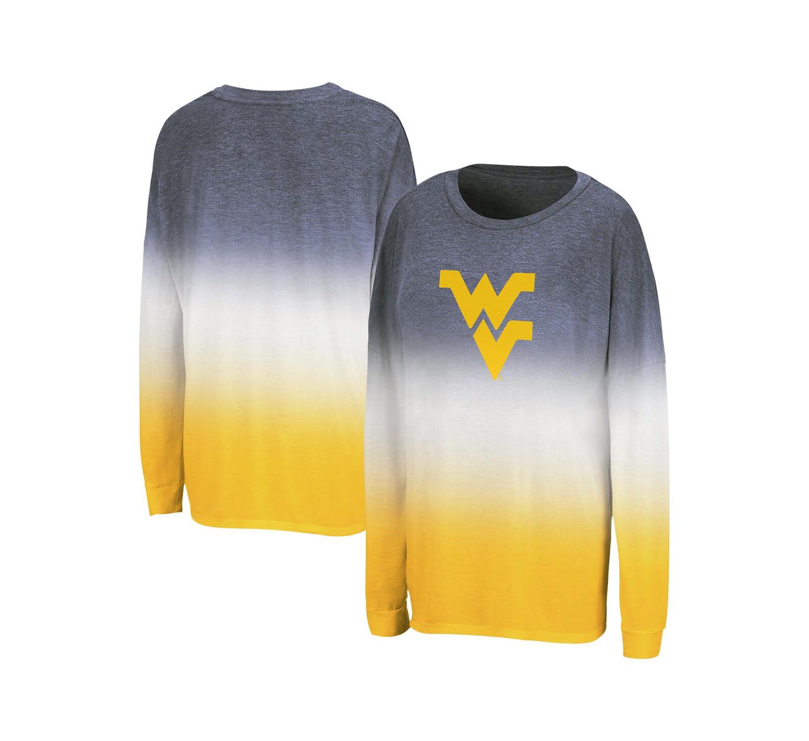 Женская футболка Colosseum West Virginia Mountaineers с длинным рукавом и эффектом окрашивания