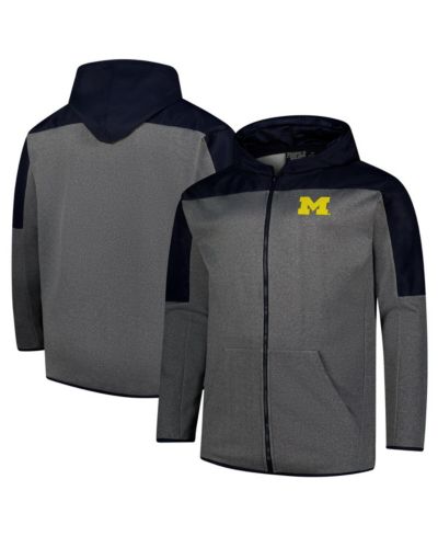 Мужская куртка-худи Fanatics Michigan Wolverines Big & Tall, темно-синяя и серая