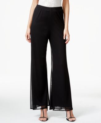 MSK Petite Mesh Wide-Leg Dress Pants