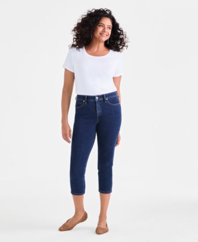 Джинсы Style & Co Petite Mid-Rise Straight Leg Ankle