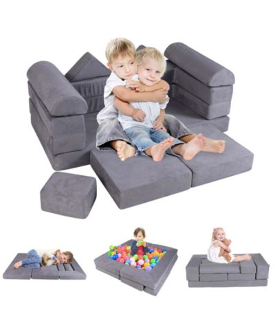 Costway Kids Modular Play Couch 9-Piece Building Set, Ages 3+