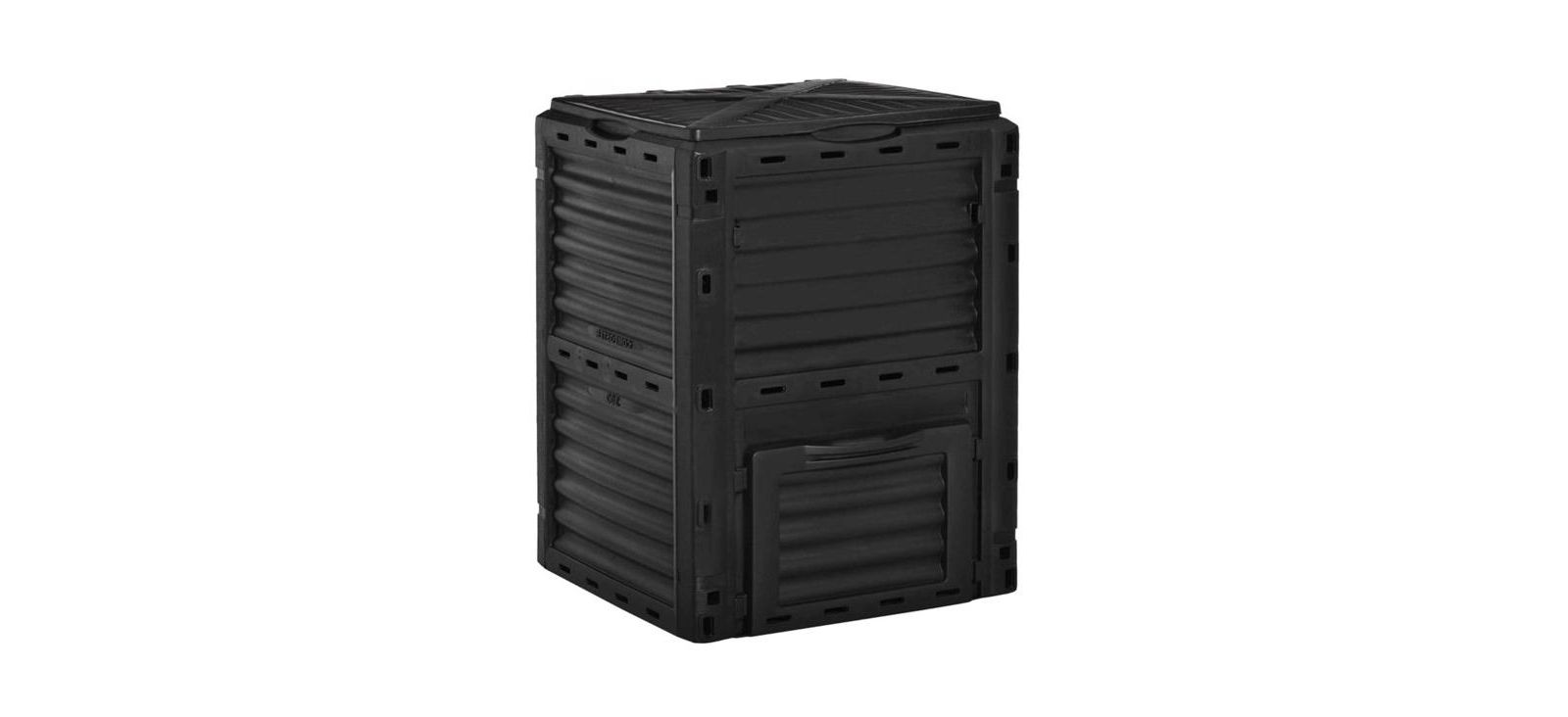 Plastic Composting Bin for Kitchen Scraps and Garden Waste with Bottom Collection System-Black